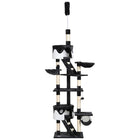 PawHut 94" - 102" Floor-To-Ceiling Huge Cat Tree Tower - White-Adjustable height (94.5" to 102.4") for safety 