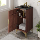 Modway Daylight 18" Bathroom Vanity - Black/Walnut-8" Centerset Holes