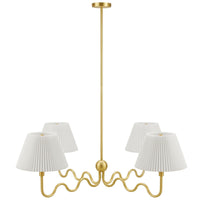 Modway Wave Squiggle 4-Arm Pendant Light - Brass-4-Light Hanging Pendant