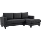 HOMCOM L Shape Sofa with Chaise Lounge - Charcoal Grey-A three-seater corner sofa combining a two-seater and a chaise is great for small spaces