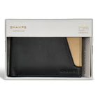 Champs Iconic Leather Center Wing Wallet - Black/Ivory-Easy access ID window