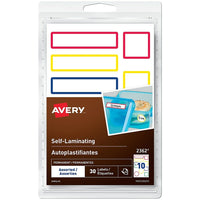 Avery Self-Laminating Labels, Assorted Sizes, Primary Colours, 30 Pack (2362)-All your kids' belongings will come back home safe and sound with extra durable kids labels. These unique, colourful, self-laminating labels are extra durable and will stand up to kids.