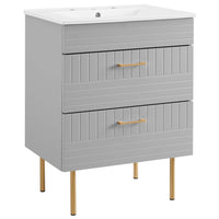 Modway Daybreak 24" Bathroom Vanity - Light Grey-Modern Bathroom Vanity