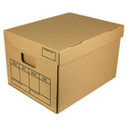 Staples File Storage Boxes - 12" L x 10" W x 15" H - Kraft - 20 Pack-Attached flip-top lid offers moderate storage security plus a lid you can't lose!