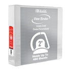 BAZIC Products 2" Slant D Ring View Binder with 2 Pockets - White - 6 Pack-Clear View Cover on front, back & side
