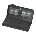 Club Rochelier Ladies Slim Clutch Wallet with Top Zipper - Black-6 Credit card slots