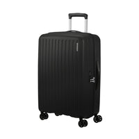 American Tourister 23" Rejoy Check-in Luggage - Medium - 360-Degree Spinner - True Black-Constructed of 100% polypropylene offering extreme durability with a texture that reduces the visibility of scratches