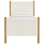 Modway Maven Twin Size Boucle Upholstered Platform Bed - Feather Oak-Assembly Required