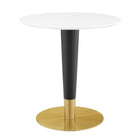 Modway Zinque 28" Dining Table - Gold White-Modern Dining Table
