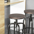 Homy Casa Counter/Bar Stool Adjutable Height Swivel  - Walnut - 2 Pack-Sturdy and durable black metal frame