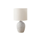 Monarch Specialties 17" H Contemporary Table Lamp - Ivory Ceramic / Ivory / Cream Shade-A stylish 17"h table lamp featuring a jar shaped ivory ceramic base in an elegantly distressed textured finish, making it the perfect accent for any contemporary living room, bedroom, or home office