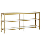 Hudson&Canal Alexis 64"W Console Table - Brass-A modern contemporary design for your entryway, living room, den, and more