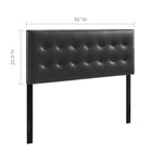 Modway Emily Upholstered Vinyl Full Headboard - Black-Fits full size beds
