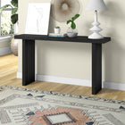 Hudson&Canal Soren 55"W Console Table - Black Grain-Finished in wood-look black grain