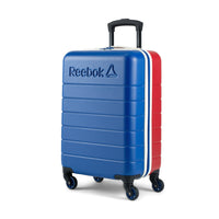 Reebok Double Dribble 21.5" Hardside Carry-On Luggage - Blue-Single 360 degree spinner wheels for effortless, smooth & quiet rolling