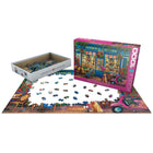 Eurographics Books & Coffee Puzzle - 1000 Pieces-European blue board