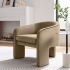 Modway Greer Performance Velvet Upholstered Accent Armchair - Taupe-3-Leg Design