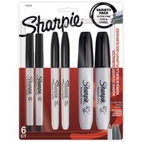 Sharpie - Project Pack - Fine/Ultra-Fine/Chisel Tip - Black - 6 Pack-Ink Type: Permanent