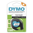 DYMO LetraTag Label Tape - 12mm (1/2") - Black Print on White Label-Durable, wipeable and weatherproof