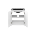Modway Bryn 24" Wall-Mount Bathroom Vanity - White/Black-8" Centerset Faucet Holes