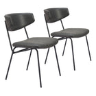 Zuo Charon Dining Chair - Vintage Black - Set of 2-Assembly required