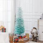 HOMCOM 5' Slim Artificial Christmas Tree - Gradient Blue-Realistic branches give a full and lush look to the tree 