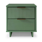 Manhattan Comfort Granville 18.11" Modern 2-Drawer Nightstand - Sage Green-Modern- Contemporary with a taste of Glam - Nightstand for Bedroom and Living Room Use