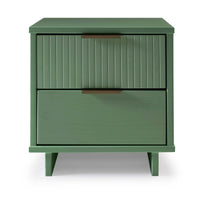 Manhattan Comfort Granville 18.11" Modern 2-Drawer Nightstand - Sage Green-Modern- Contemporary with a taste of Glam - Nightstand for Bedroom and Living Room Use