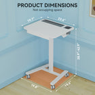 ShoppingAll Airlift Pneumatic Height Adjustable Sit-Stand Mobile Computer Cart - White-8