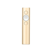 Logitech Spotlight Presentation Remote, Universal Wireless Presentation Clicker with Laser Pointer - Gold-Highlight And Magnify On Screen(1): Go beyond traditional laser pointing; set up your advanced presentation clicker with pointer that works in-person, virtually or a hybrid of both in Logi Options+ App