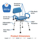 Journey SoftSecure Rotating Shower Chair with Microban-Heavy duty rust resistant aluminum frame supports up to 400 lb for stable secure bathing
