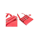Champs 7" x 7" Leather Sling Bag - Red-Genuine leather