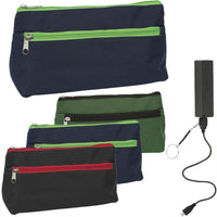 Merangue Pencil Case with Powerbank - Asssorted Colours-Multi-compartment design for organized storage