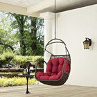 Modway Arbor Outdoor Patio Swing Chair Without Stand - Red-Sturdy Powder-Coated Steel Frame