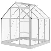 Outsunny 6' x 6' Polycarbonate Greenhouse- 30um UV-resistant panels create a safe shelter for plants
 