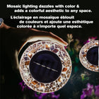 Bell+Howell Solar Outdoor Mosaic Decorative LED Pathway Disk Lights - Radiant Oak Brown - 4 Pack-32 second setup - place them outside and let them charge at dusk your lawn, pathway, or patio lights up with coloured accent lighting