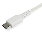 StarTech 3.3 ft USB-C Cable, White-Durable USB 2.0 Type C cable is reinforced with Kevlar aramid fiber for increased tensile strength that is 5x stronger than steel