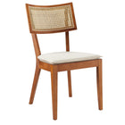 Modway Caledonia Fabric Upholstered Wood Dining Chair - Walnut/Beige - 2 Pack-Weight Capacity: 330 lbs.