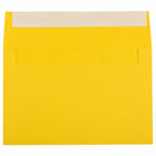 JAM Paper A9 Coloured Invitation Envelopes with Peel & Seal Closure - 5 3/4 x 8 3/4 - Yellow Recycled - 100 Pack-These envelopes are perfect to use for sending invitations, greeting cards, RSVP's, thank you cards, gifts for birthdays, graduations, holidays and more