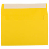 JAM Paper A9 Coloured Invitation Envelopes with Peel & Seal Closure - 5 3/4 x 8 3/4 - Yellow Recycled - 100 Pack-These envelopes are perfect to use for sending invitations, greeting cards, RSVP's, thank you cards, gifts for birthdays, graduations, holidays and more