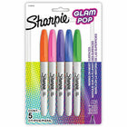 Sharpie Glam Pop Permanent Markers - Assorted Colours - 5 Pack-Enjoy smooth writing with the flawless pointed tip