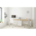 Nexera Reversible Desk Panel For Home Office - White & Natural Maple-Adjustable levelers