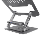 Adam Elements Hub Stand Pro 6-in-1 USB-C Hub - Laptop Stand - Grey-Quick Attachment/Detachment: A lightweight hub can be used as an integrated part of the stand or as an independent device for travel connectivity needs