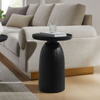 Modway Holloway Round Wood Side Table - Black-Smooth Circular Drum Design