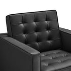 Modway Loft Tufted Vegan Leather Armchair - Silver Black-8
