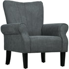 HOMCOM Fabric Accent Chair with Wood Legs - Rolled Arms for Living Room - Dark Grey-Breathable linen-feel fabric resists wrinkles and deformation  
