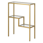 Hudson&Canal Lovett 22"W Console Table - Brass-Tabletop has a weight capacity of 25 lbs, lower shelves can hold 5 lbs each