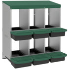 PawHut 6-Compartment Metal Nesting Boxes for Chicken-Sloped floor gently rolls eggs away, keeping them clean and unbroken
