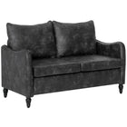 HOMCOM 55" Loveseat Sofa with Solid Wood Legs - Grey-Features separate cushions and S-springs, offering exceptional support and cloud-like comfort