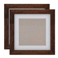 Decent Living Solid Wooden Picture Frame - 8" x 8" - Walnut Colour - 2 Pack-Material: 100% Natural Solid Wood (Okan / Teak)